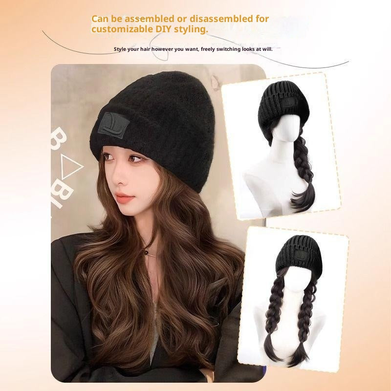Chapeau Femmes Grande Tête Petite Mode Intégrée Grande Vague Pleine Tête