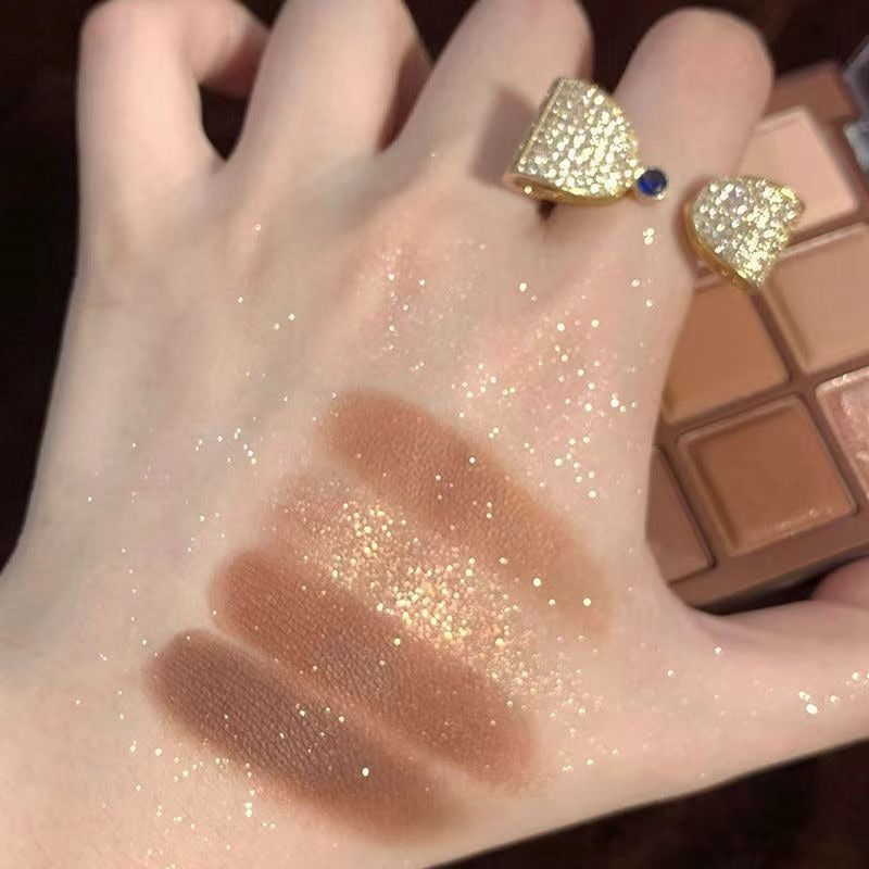 Chocolat Moka de neuf couleurs Eyeshadowshimmer et Matte