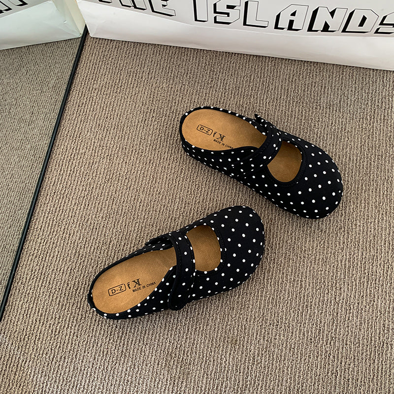 Vintage Polka Dot Platform Mary Jane Chaussures Pour Femmes