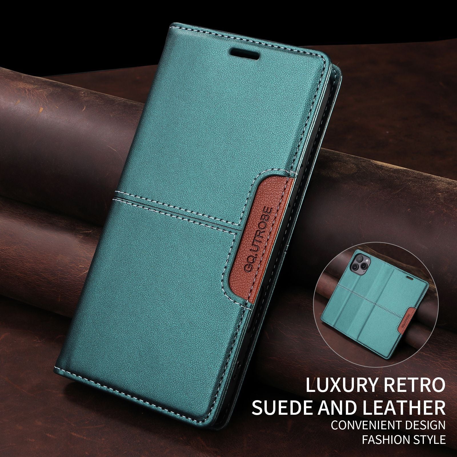 Étui en cuir d'affaires en antivol léger de luxe en cuir skin-feel