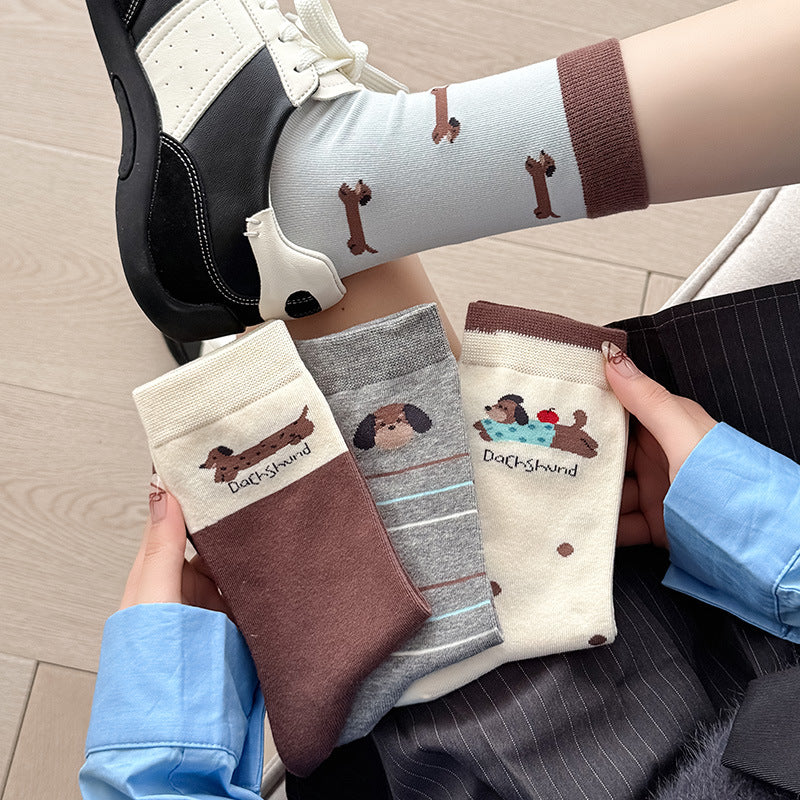 Chaussettes de caricature mi-calf australien Coton sans couture cheville pour les femmes