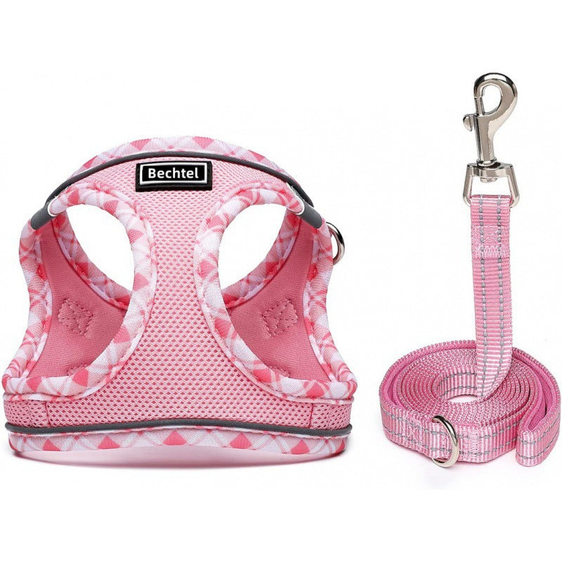Pet Harness Vest Style Leash - Ajustable Respirant Chat Harnais avec D-Ring pour Walki