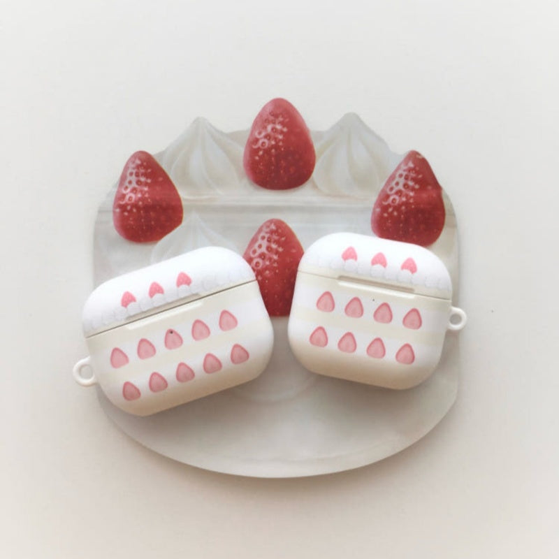 Couverture d'oreiller à la crème aux fraises mignonnes
