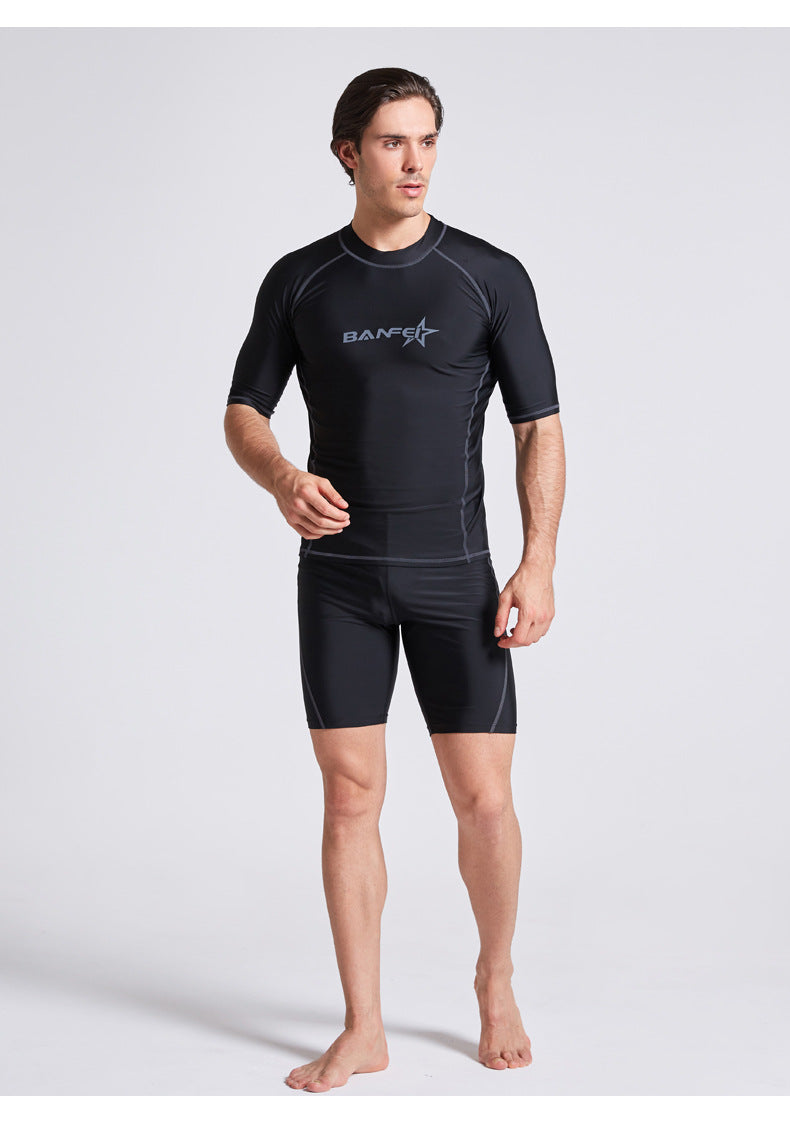 Maillot de bain à moitié manches à séchage rapide Snorkeling Surf Maillot de bain