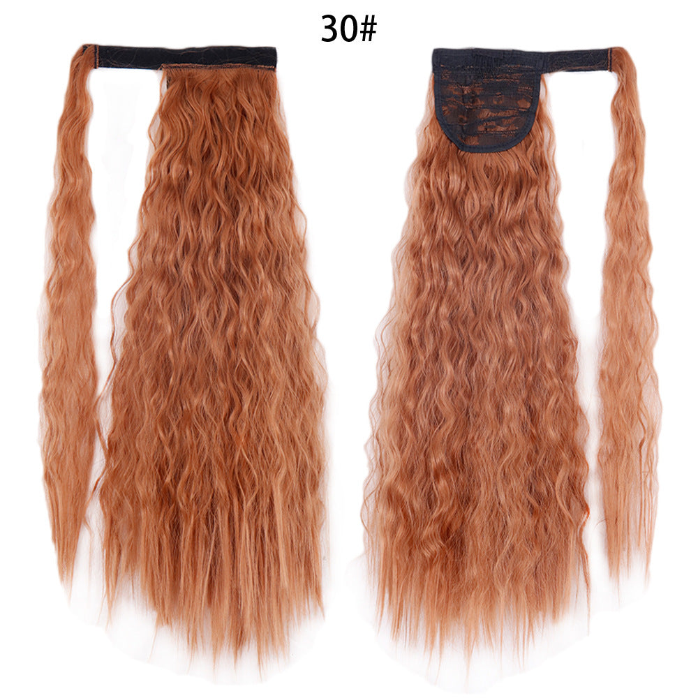Ponytail Perruque Eau Wave Velcro Bande chimique fibre haute température soie