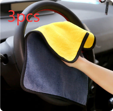 Fleece de corail de nettoyage des vêtements de fibre de fer Rag épais absorbant deux couleurs double face voiture T