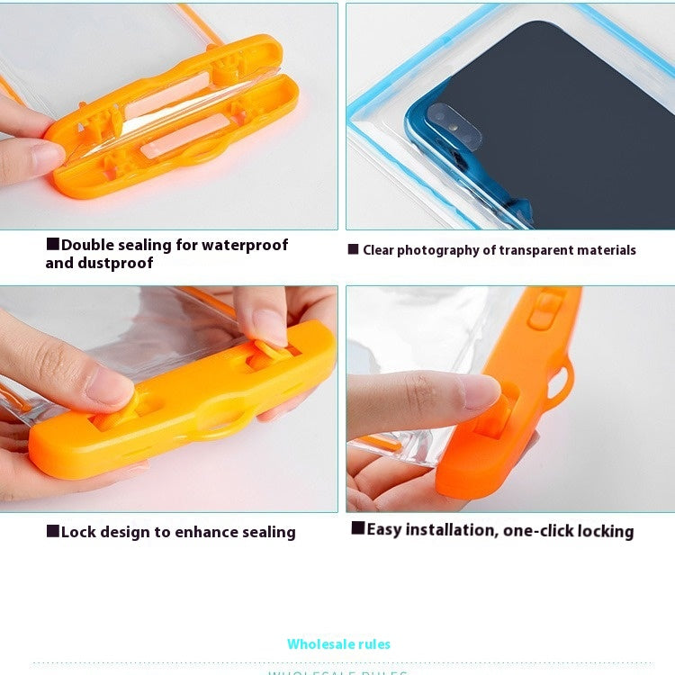 Sac de téléphone portable lumineux scellé plage transparente Couverture imperméable