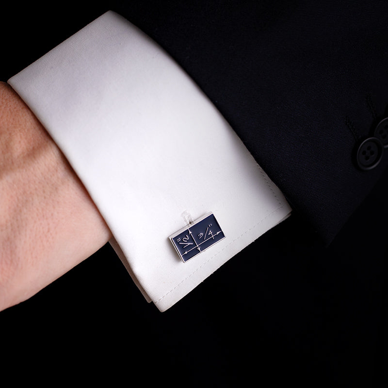 Cuivre Émail Bleu Boutons de manchette Hommes
