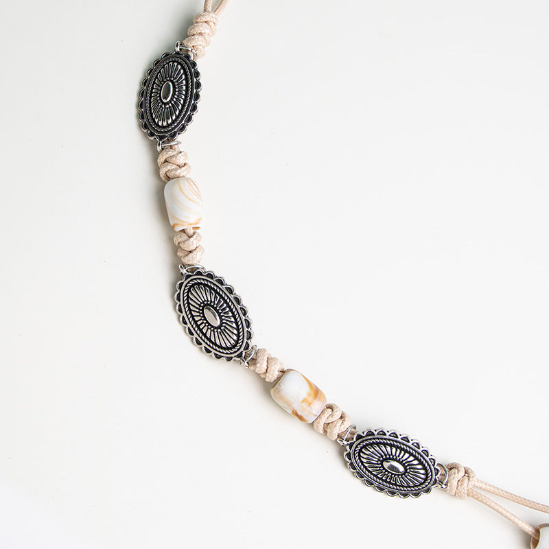 Rope de taille bohème avec perles en résine