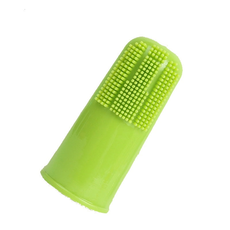 Bouchon de doigt en caoutchouc brosse à dents pour animaux de compagnie à 360 degrés