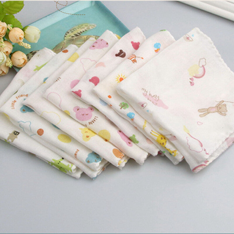 10 X bébé Gauze Muslin Square nouveau-né bain de coton laver mou mouchoir