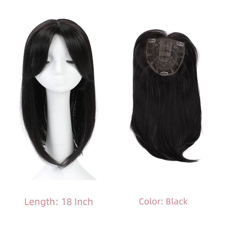 Coiffure longue droite moyenne femme - Coiffure synthétique pour couvrir les racines grises