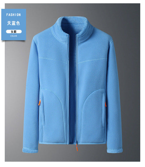 Veste polaire à deux faces en velours de corail à deux faces en polaire de style cachemire