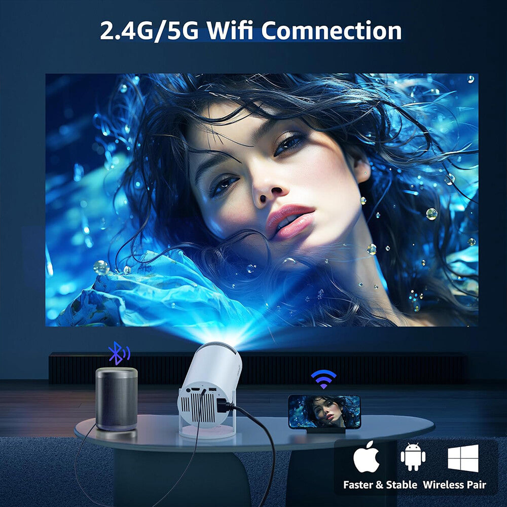 Projecteur 5G 4K Smart HD LED WiFi Bluetooth Android Office