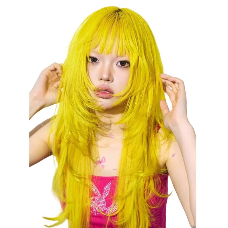 Creative Solid Color High-end Cute Wig pleine tête