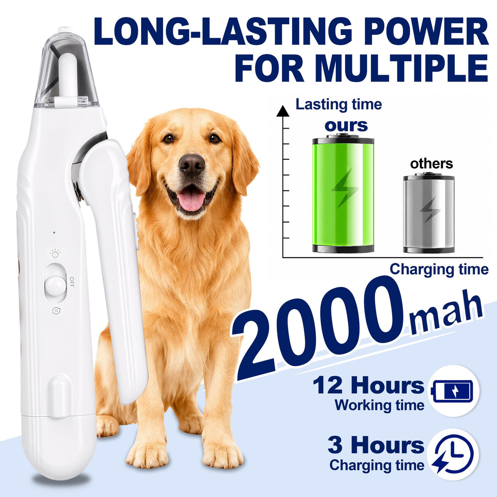 2-en-1 Clippers pour ongles de chien avec lumière - Poignard électrique pour ongles pour petits grands chiens