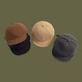 Men's and women's style Embroidered solid color Simple smile face short adjustable brim