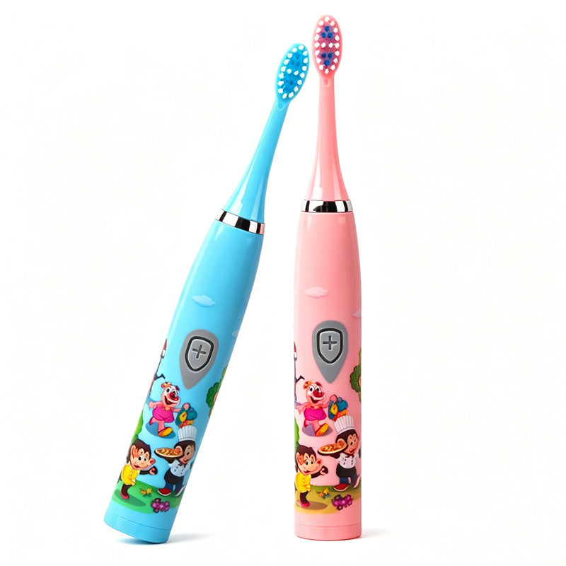 Enfants Sonic électrique brosse à dents IPX6 imperméable Caricature colorée pour enfant utilisation souple