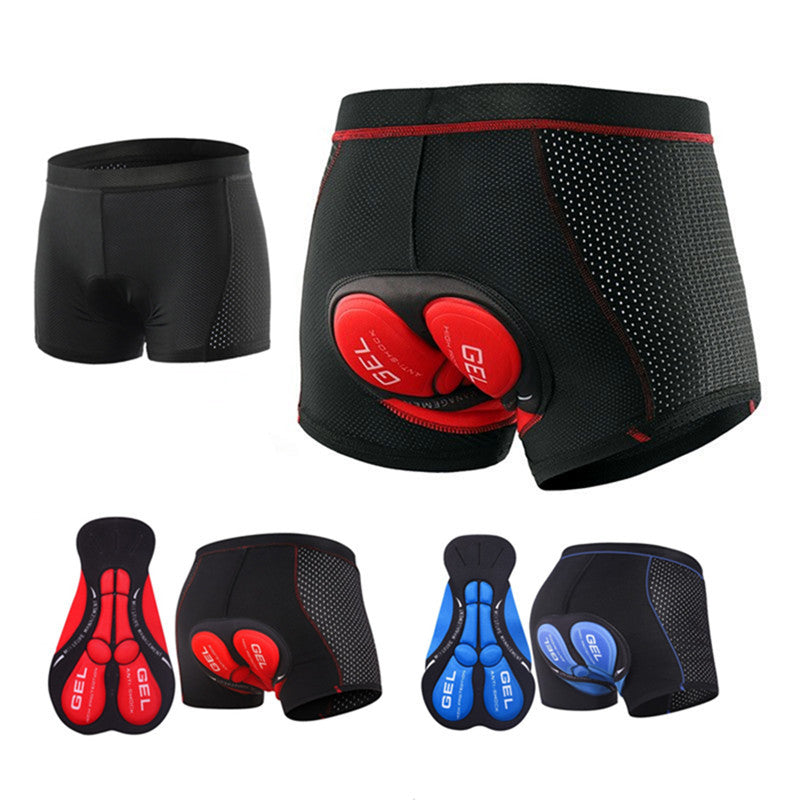 Pantalon de vélo respirant Sous-vêtements de sport Hommes épais absorbant les chocs Silice Gel Pad C