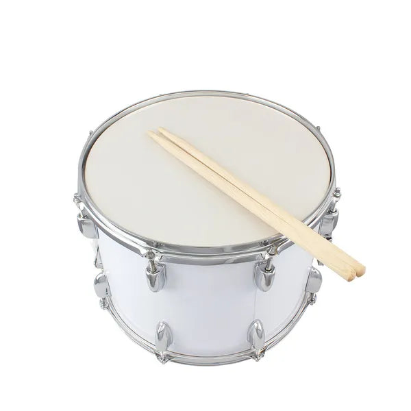 14 X10 pouces Marching Drum Drum Sticks Porte-clés Blanc