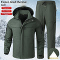 Veste et pantalons de brise-vent doublés de polaire pour hommes