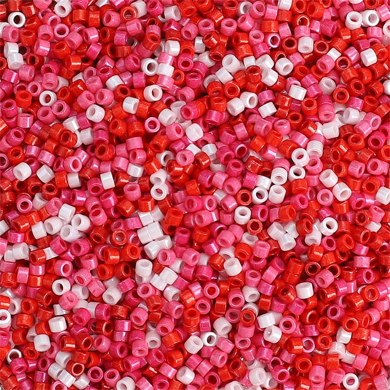Perles rondes de graines de verre peintes à l'huile