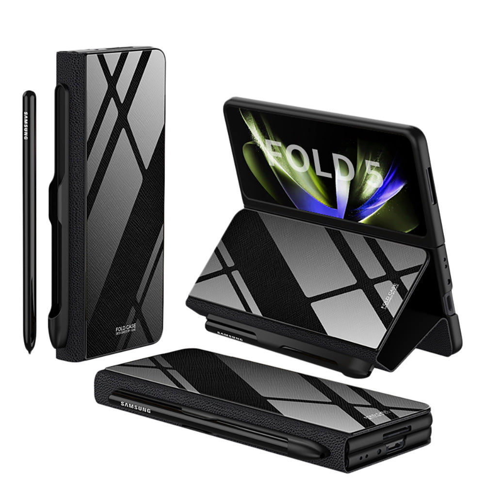 Galaxy Z Fold5 écran pliant téléphone mobile cas de téléphone Flip en verre créatif