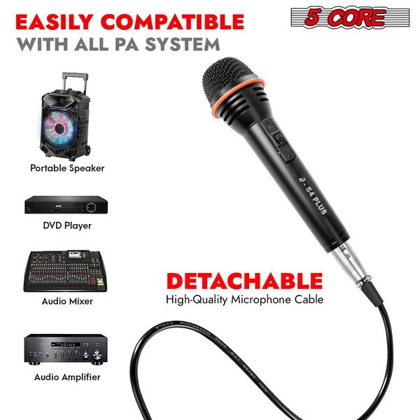 5 Core Microphone Dynamic Mic Karaoke Singing Studio XLR Mics Microfono portable