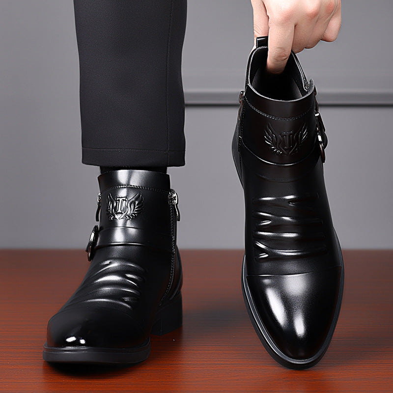 Mode homme British Bottes en cuir entreprise formelle Chelsea Bottes