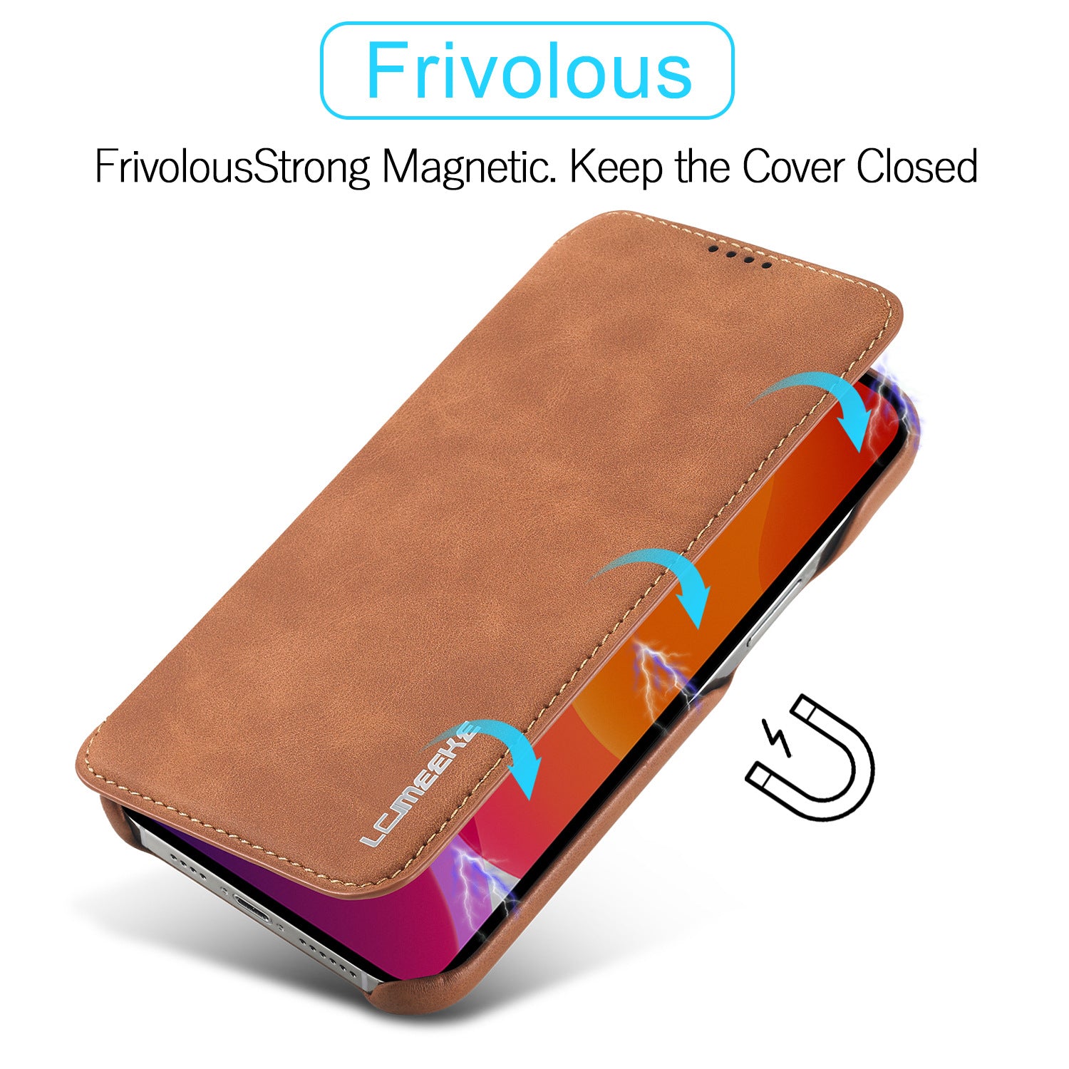 Minimalist Solid Color Flip style boîtier en cuir de téléphone