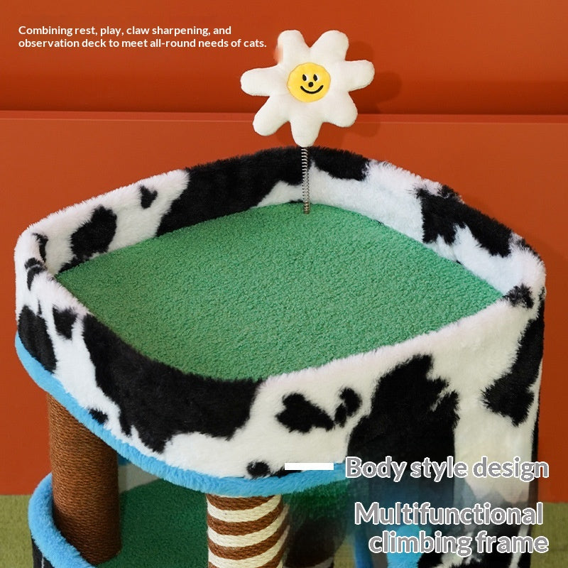 Zeze Four Seasons ferme Villa cadre d'escalade Maison de chat double-layer