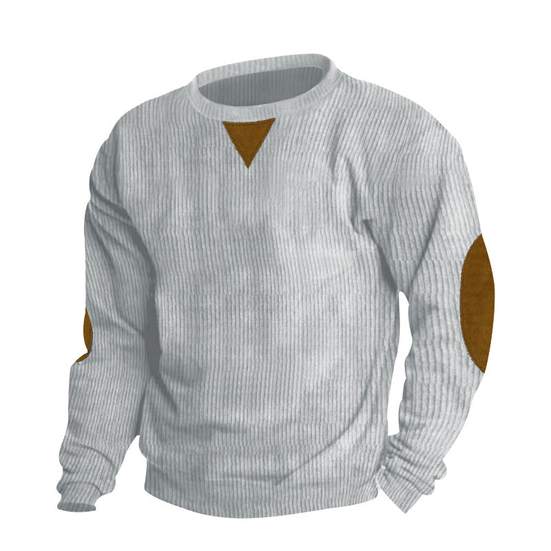 Chandail à manches longues Corduroy Col d'équipage pour hommes