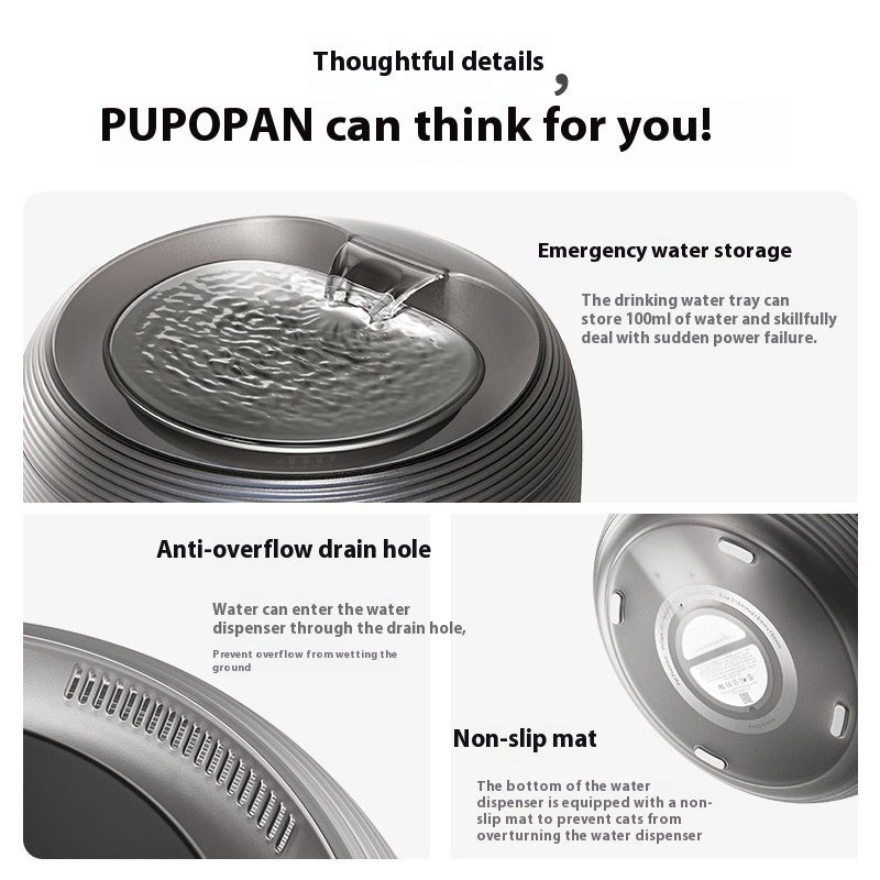 Fontaine d'eau pour animaux intelligents Silent automatique circulant avec capteur et filtres pour les chats et
