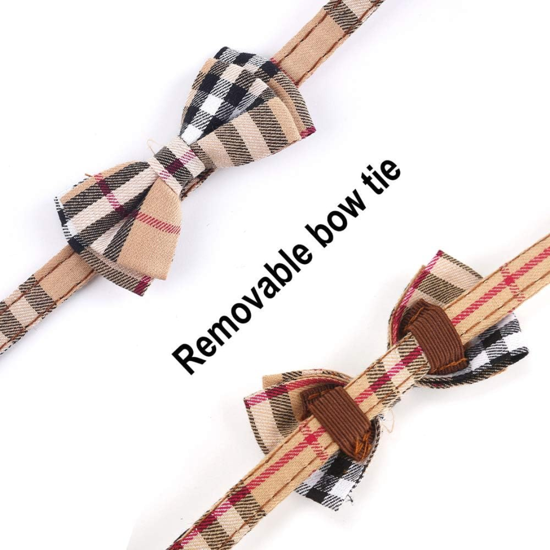 Colliers de chat Breakaway avec mignon Bow Bell 2 Pack Collier de chaton Plaid Collier de chat avec Remova