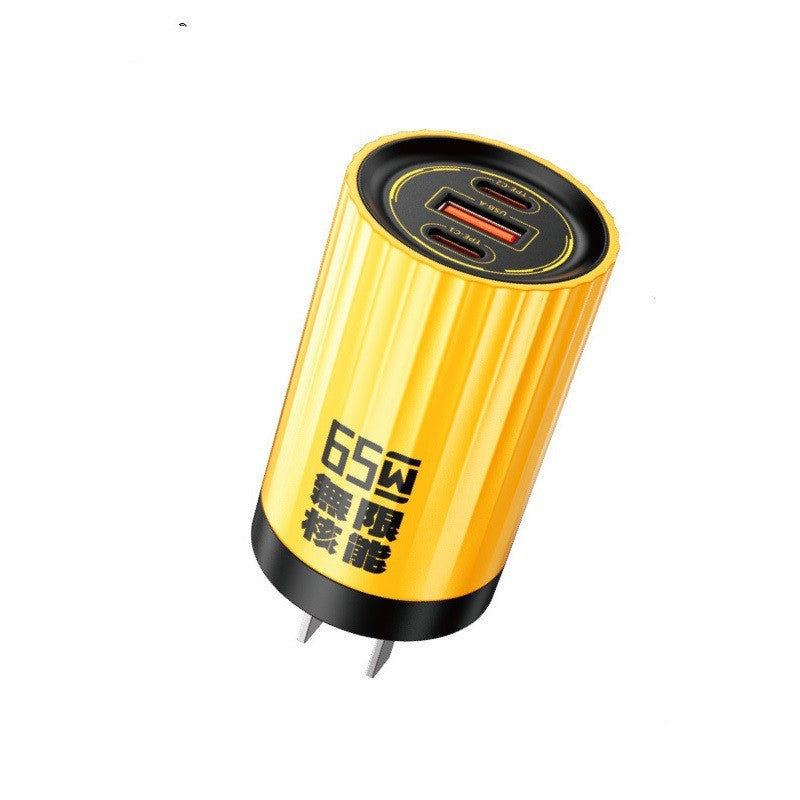 Chargeur de téléphone portable Gallium Nitride 65W à trois ports
