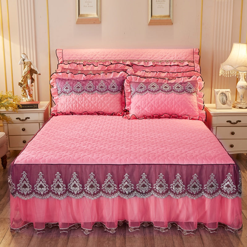 Jupe de lit en dentelle matelassée épaissée Plus coton Couverture de lit Simmons