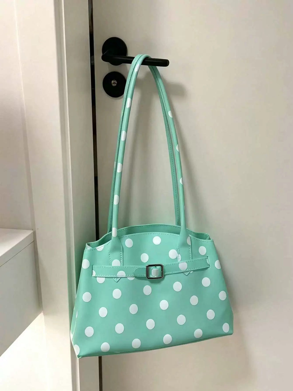 Sac à épaule transparent en jelly à grande capacité Polka-Dot