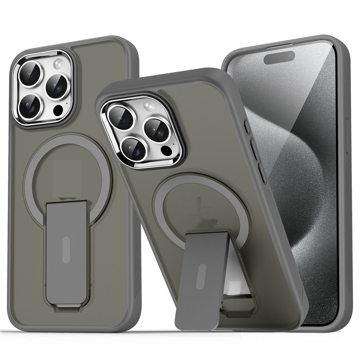 Magnetic Bracket Phone Case Frosted Protection