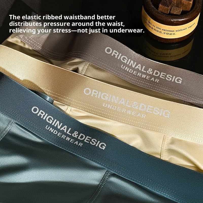 Sous-vêtements en soie de luxe satiné de luxe pour hommes Boxers respirants d'été Boxers