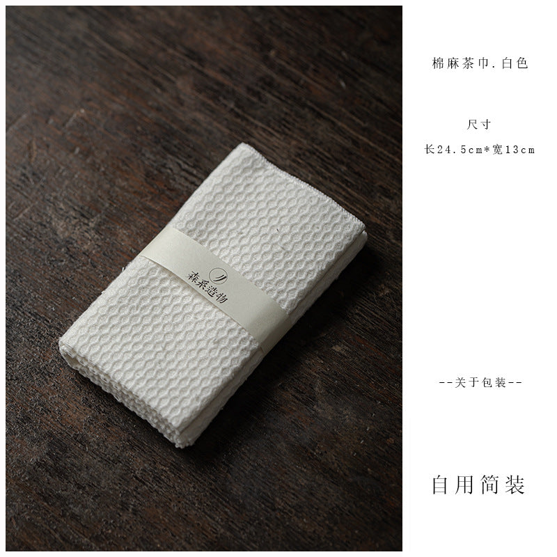 Cotton-linen Serviette absorbante d'eau Style Zen Plateau de thé et ensemble de thé Cloth