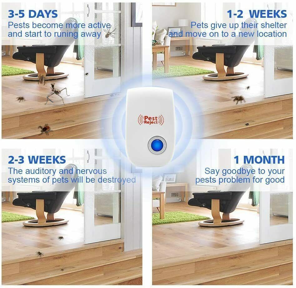 4X Ultrasonic Pest Control Repeller UK Mouse de souris de rat à rejet externe