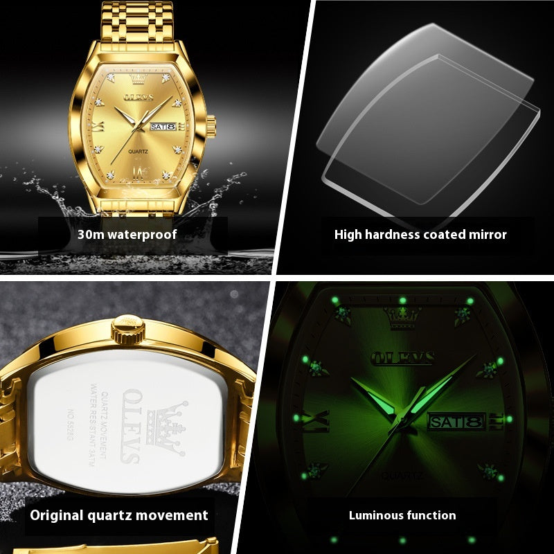 Quartz Barrel Business authentique montre homme