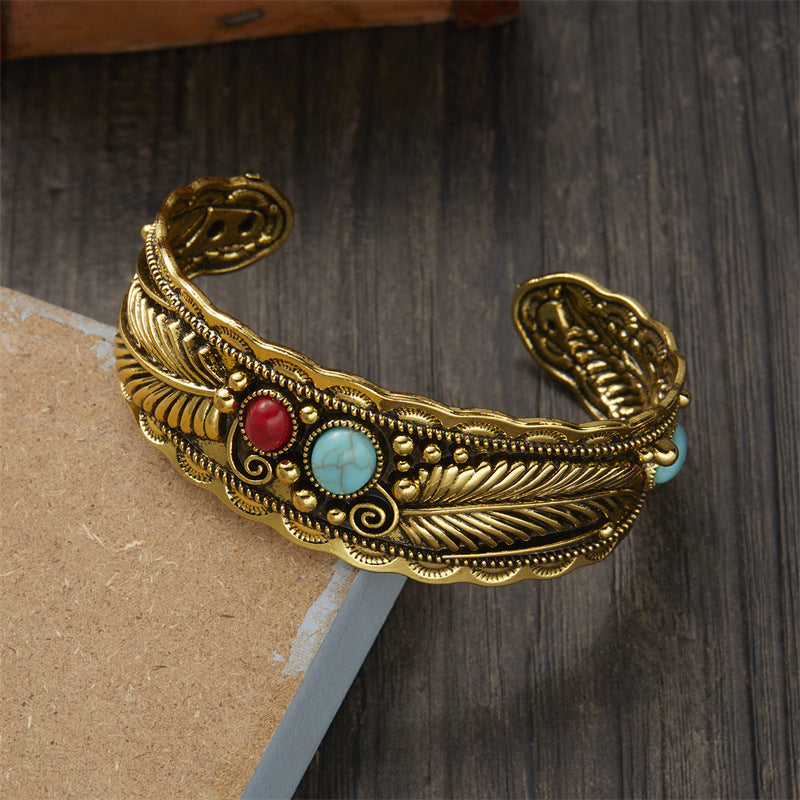 Article de l'Europe et de l'Amérique Navajo-Style Ovale Turquoise Bracelet