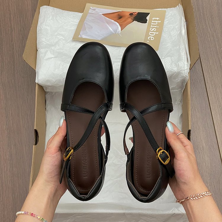 Women's Retro Cross Strap Mary Jane Shoes