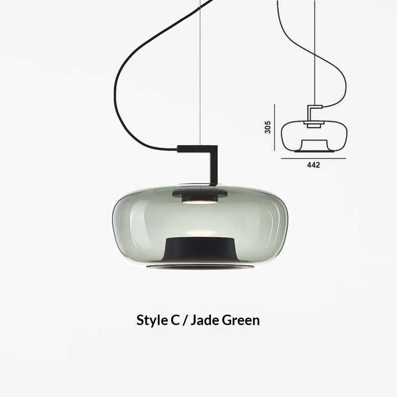 Lampe pendentif en verre de style nordique