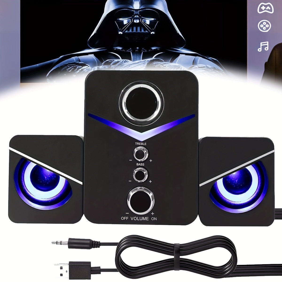Haut-parleurs d'ordinateur alimentés par USB avec subwoofer