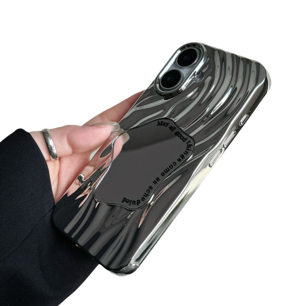 Electroplating Wave Pattern Mirror Phone Case Sens avancé