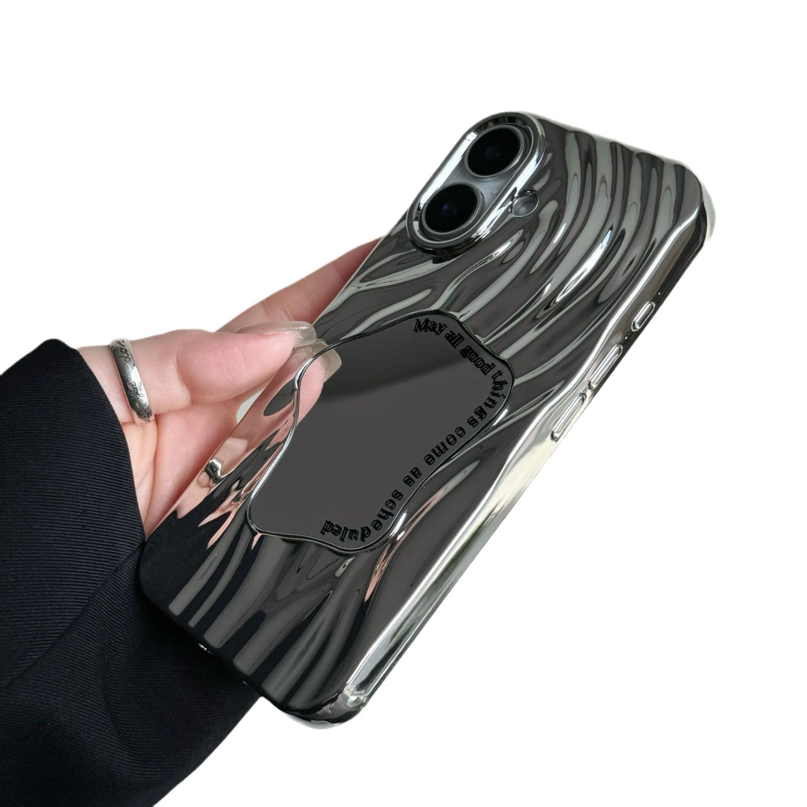 Electroplating Wave Pattern Mirror Phone Case Sens avancé