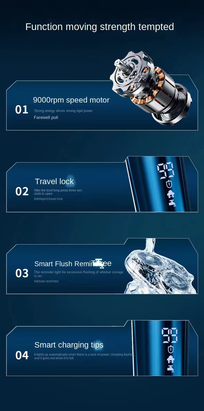 Rasoir électrique homme triple tête rasoir Voyage portable lavable
