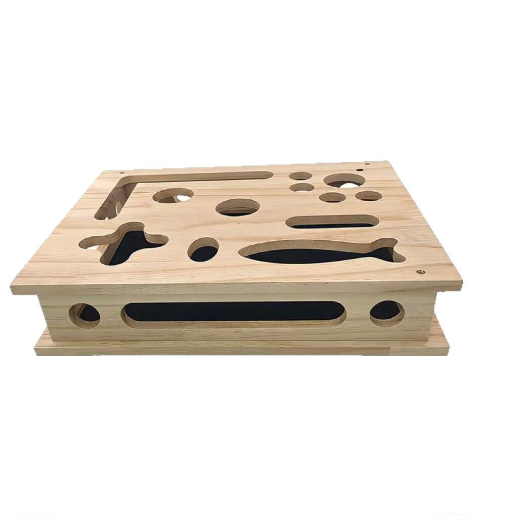 Boîte à gratter de chat amusante en bois pour taquiner et self-entertainment